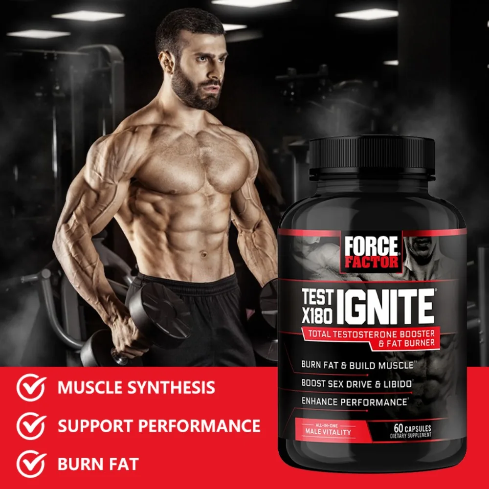 Force Factor Test X180 Ignite, for Muscle, Strength, Energy & Performance, 120 Capsules