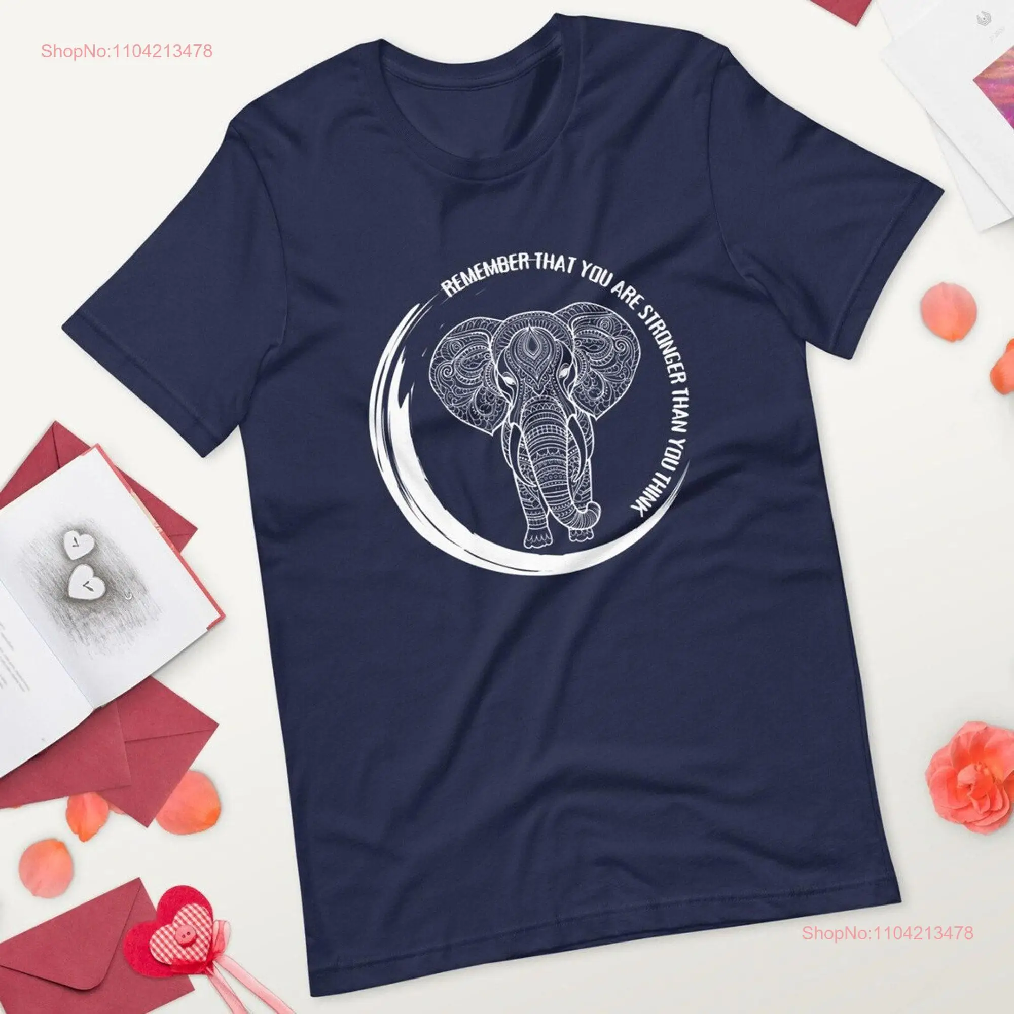 

Футболка «Ты сильнее, чем мысли» I Girl Power Positivity Mom Idea Cute Women Sister Elephants с длинными или короткими рукавами