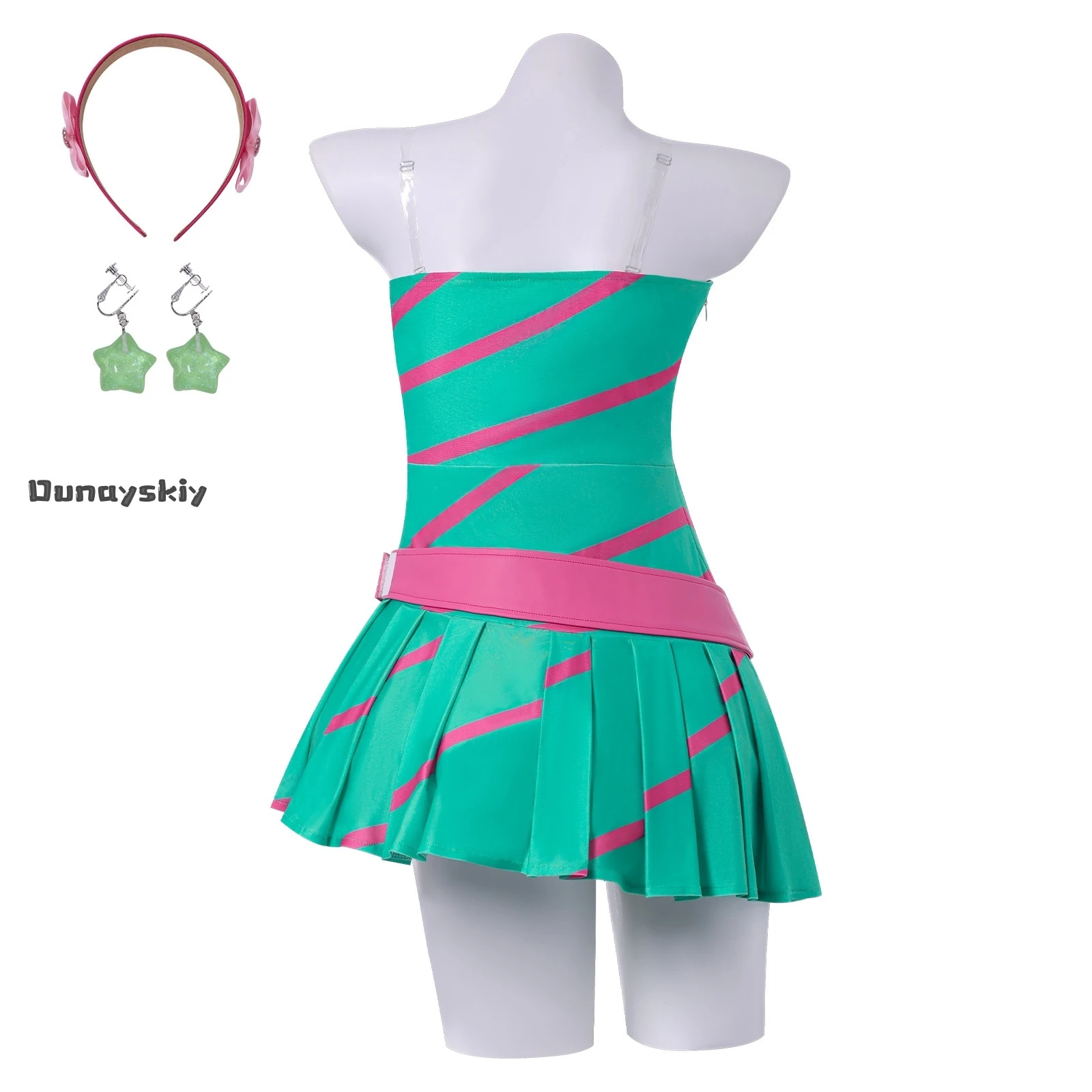 Anime Stella Costume Cosplay Fata Party Abito a fascia verde Abiti da donna Gioco di ruolo di Halloween Parrucca Scarpe Vestito Abiti da travestimento