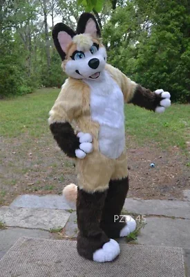 

Handsome Husky Fox Dog Mascot Costumes Halloween Christmas Dress Full Body Props Outfit Mascot Costume