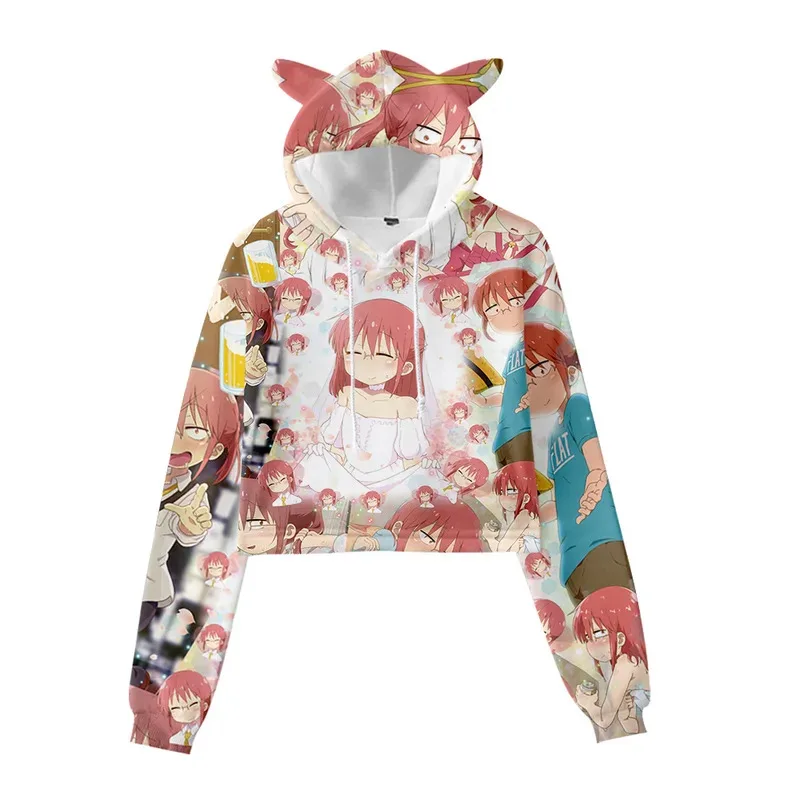 2025 yiyi3D Miss's Crop Top Sudadera con capucha Harajuku Sudadera corta Kobayashi San Chi No Maid Dragon Cosplay Co