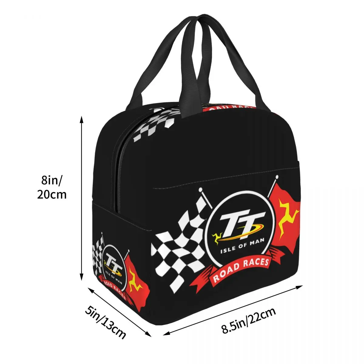 Bolsa de almuerzo TT Races Unisex, fiambrera portátil con aislamiento, Bento Box para alimentos