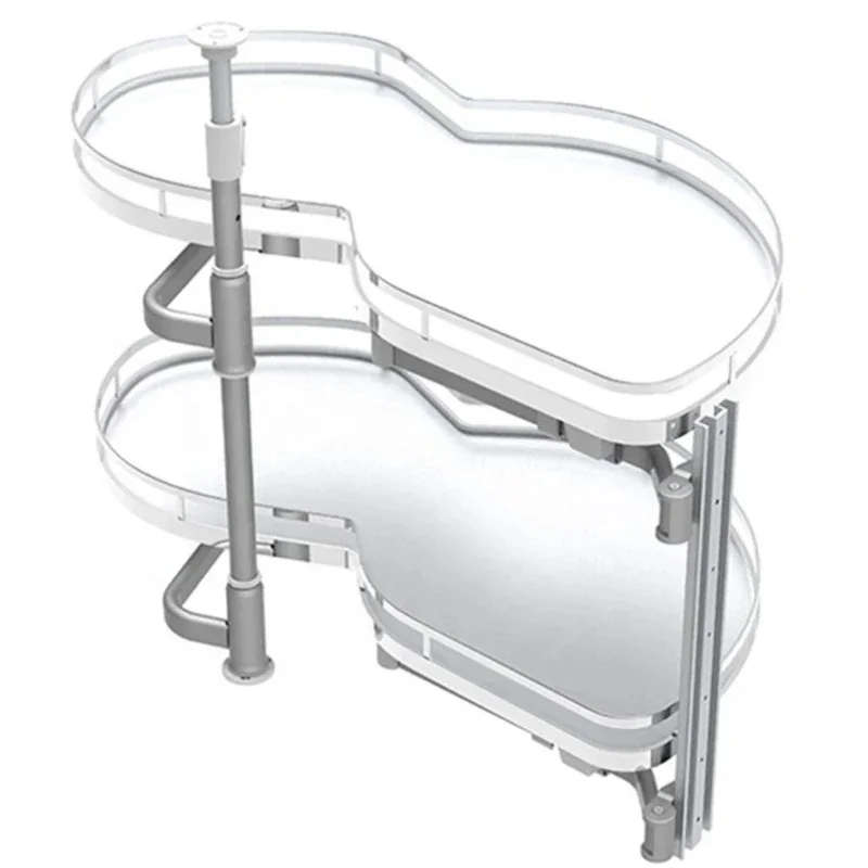 Kitchen Storage Drawer Cabinet Organizer Sliding Basket Chrome Magic Corner Revolving Basket Swing Trays