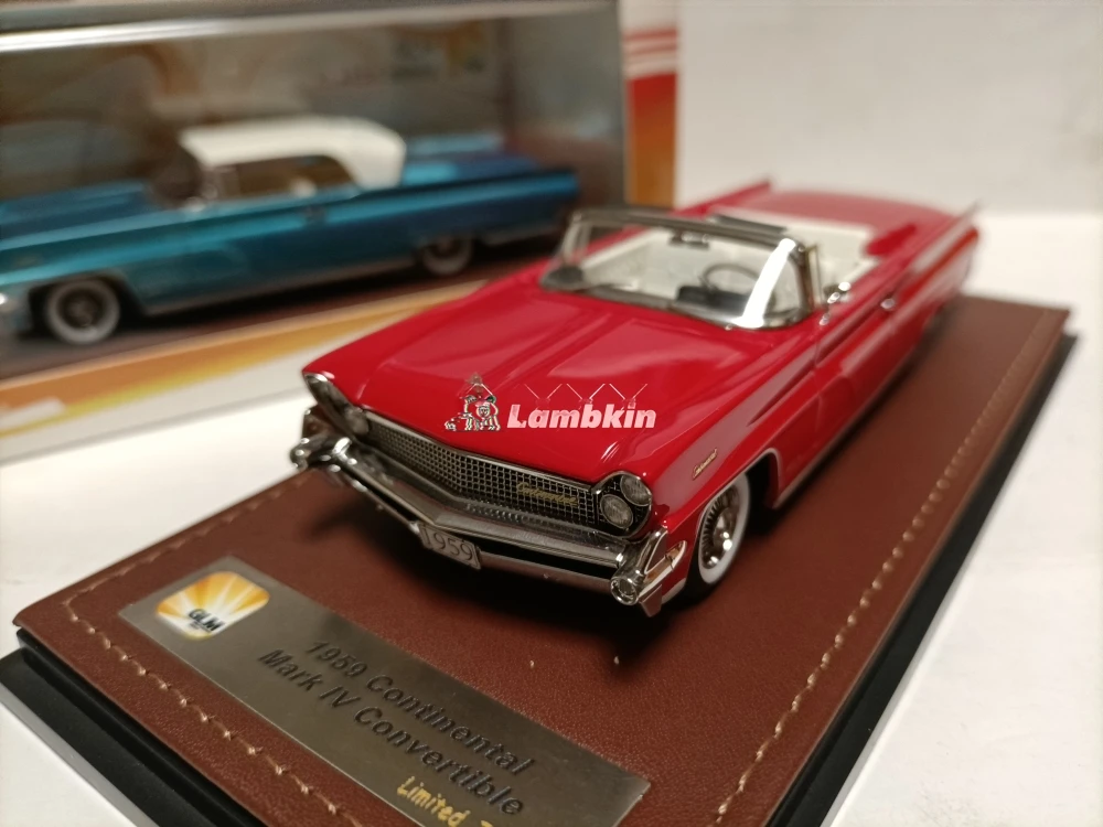 

GLM 1:43 For Lincoln Mark IV 1959 Red Continental Convertible Vintage Sedan Model Collectible Gift Miniature