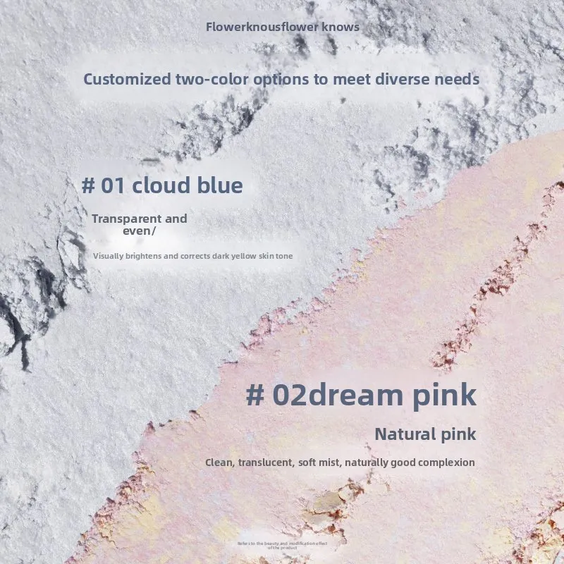 بودرة مضغوطة من فلاور نوز شل بيرل، لون مختلط، إعداد مكياج شفاف غير لامع، توهج طبيعي، رقيق وصديق للبشرة للنساء
