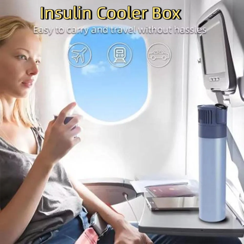 Carry-on Insulin Cooler Box USB Charging Automatic Temperature Control Rechargeable Cooling Cup LCD Digital Display
