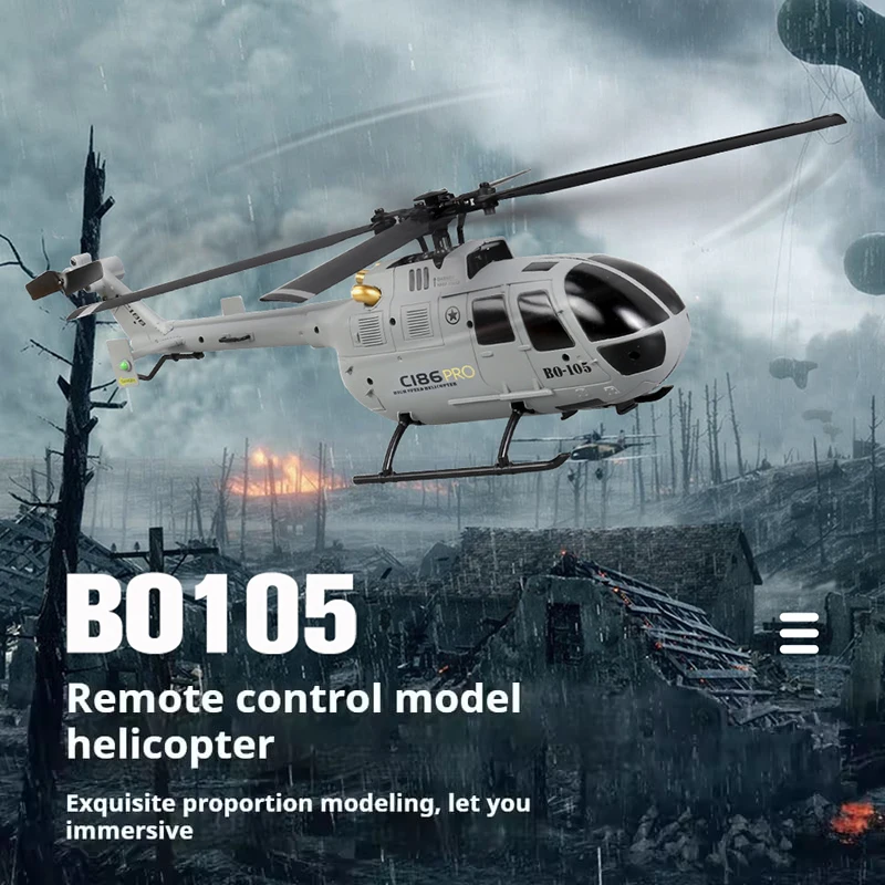 C186 B105 2.4G 6 محور الدوران الإلكتروني RC هليكوبتر 4 قناة التحكم عن بعد ، رحلة مستقرة ألعاب داخلية وخارجية للأطفال البالغين