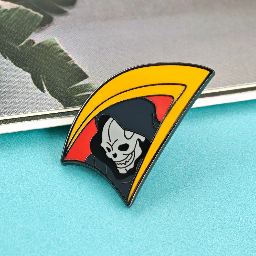 Future Gpx Cyber Formula Missing Link Enamel Pin Classic Anime Racing Team Logo Brooch Grim Reaper Skull Scythe Badge Fans Gift