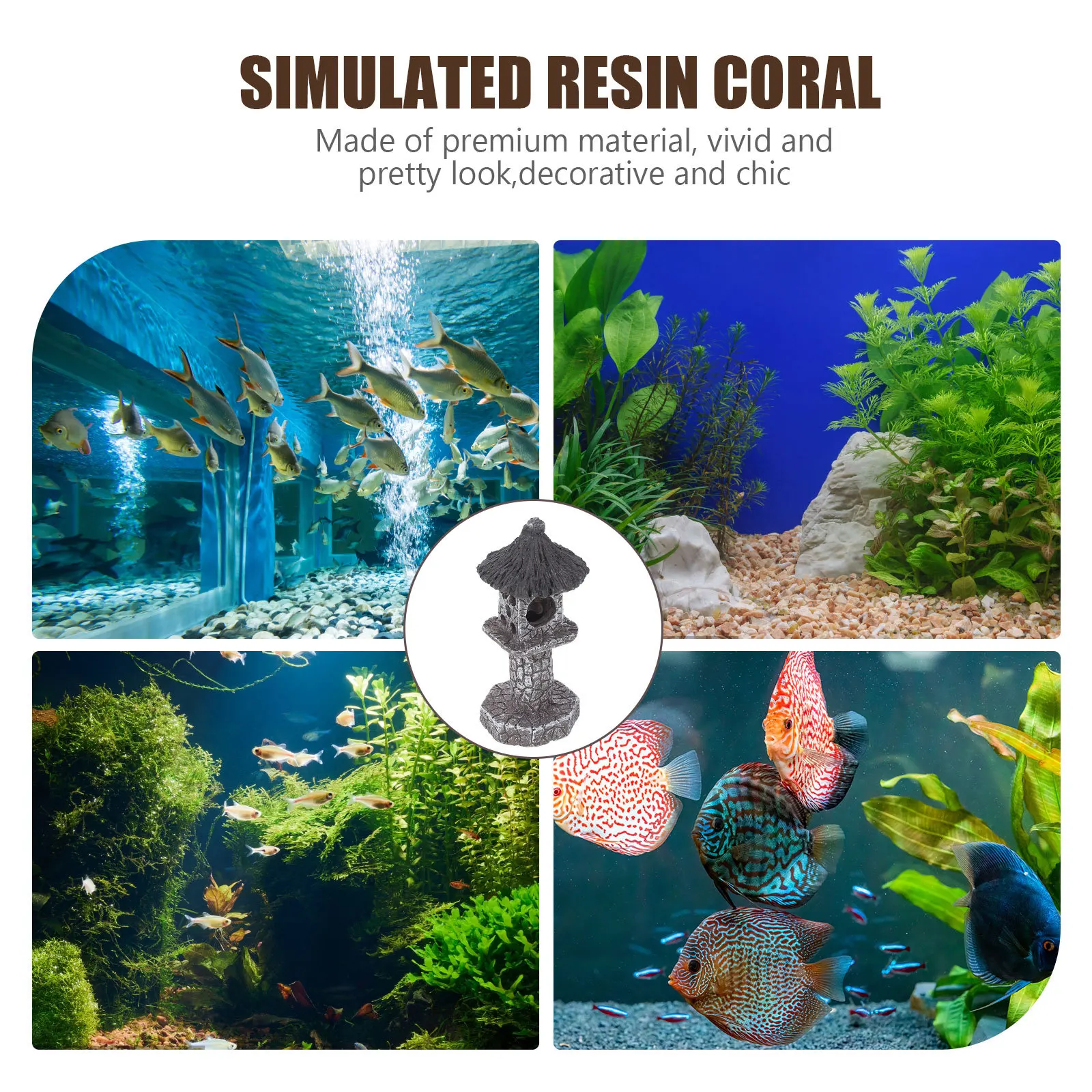 

Aquarium Simulation Road Lamp Resin Decoration Safe Fish Hiding Place Fresh Saltwater Fish Tank Ornament Underwater Craft