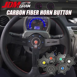 Carbon Fiber Car Steering Wheel Chifre Button Cover, 9cm, ND Racing Sport Speaker, Switch Push, Auto Acessórios Interior, Universal