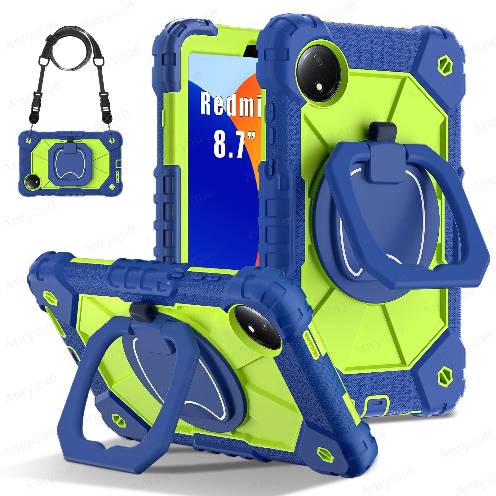 For Xiaomi Redmi Pad SE Case 8.7 inch 2024 Shockproof Silicon PC Pull Ring Stand Shoulder Strap for Redmi Pad SE 8.7'' 4g Cover