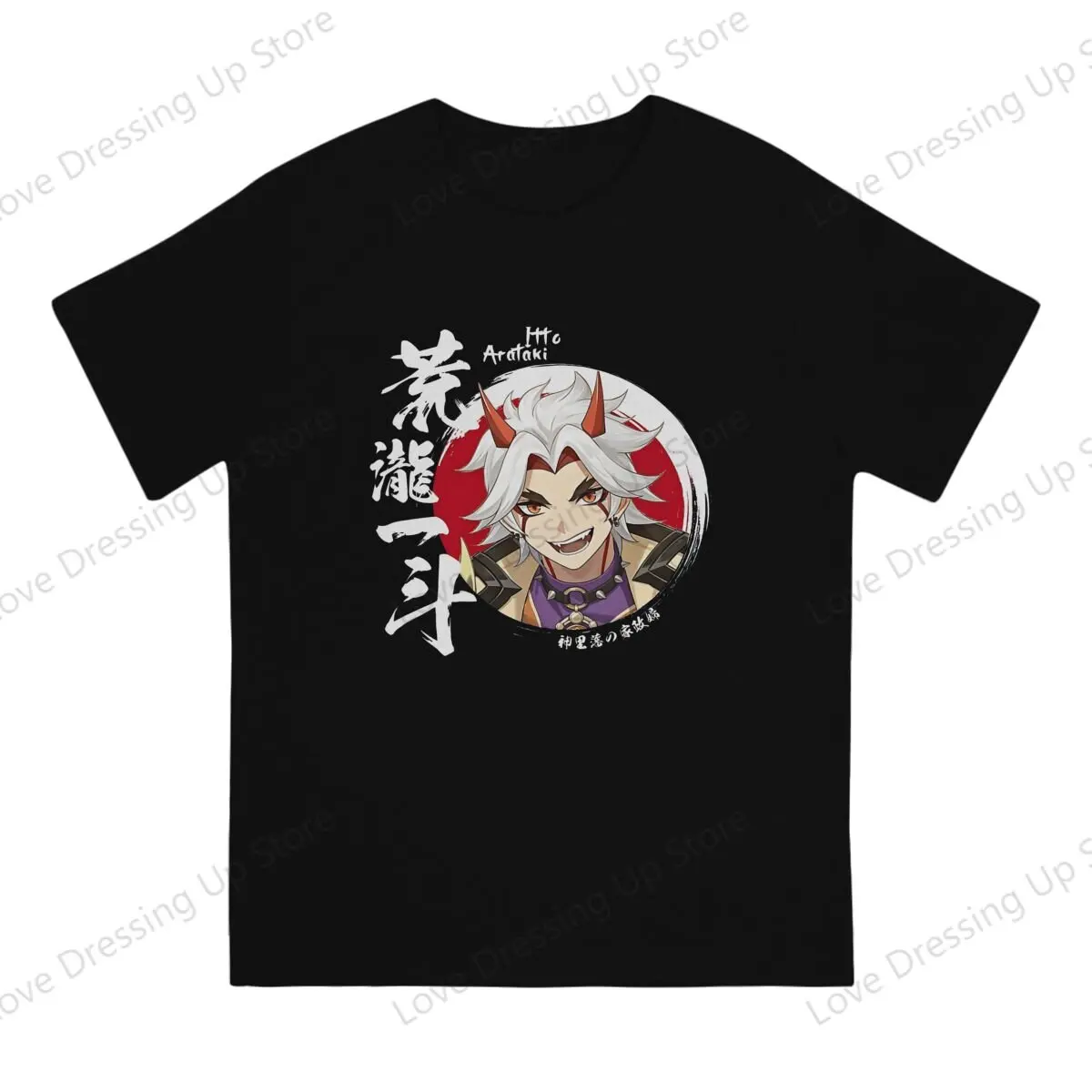 Genshin Impact Arataki Itto Pure cotton printing men's Tshirt Street Cool Tshirts  Funny Tops