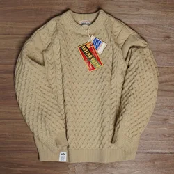 Heavyweight Hailingge Fried Dough Twists Handmade Sweater American Vintage Amekaji Casual Autumn Winter Thickened Warm Pullovers