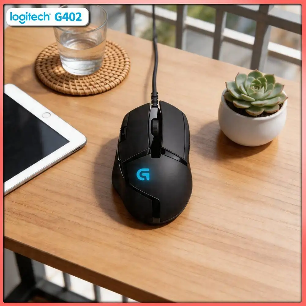 Logitech G402 Hyperion Fury Gaming Mouse 4 DPI Settings 8 Buttons Anti-Slip Design for High-Stakes Play