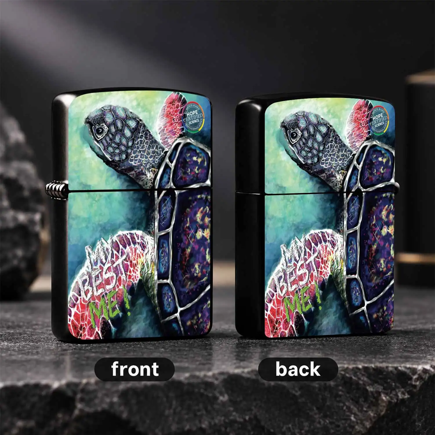 Creative Painted Sea Turtle Themed Lighter, Versatile for Daily Outdoor Travel Multiple Scenarios, Trendy Art Decor Portable Item, Ideal Personalized Practical Gadget for Gifting or Personal A Humorous And Interesting Lighter