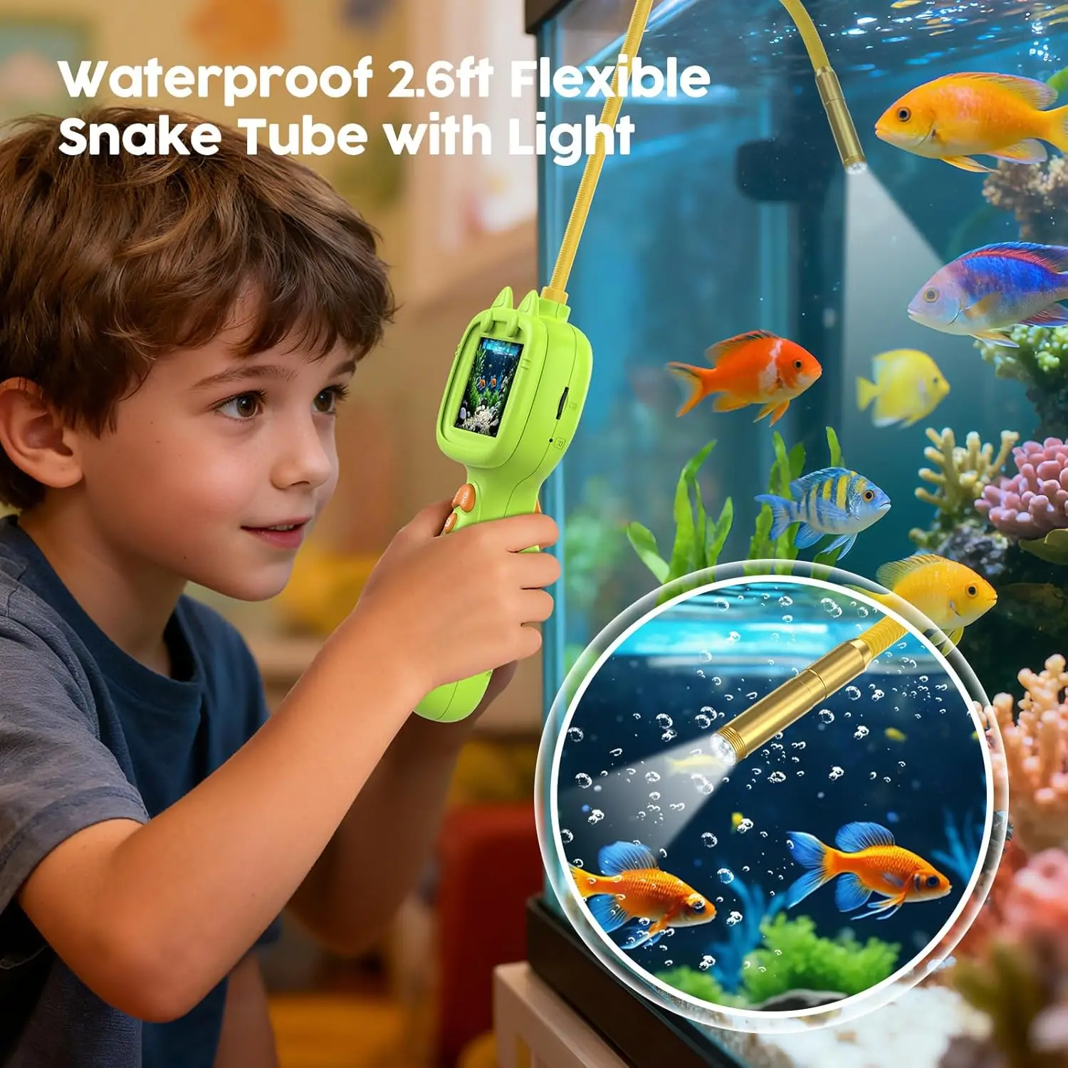 Cámara boroscopio para niños con luz, juguete educativo STEM, regalo de cumpleaños para niños y niñas, juegos de actividades de exploración natural al aire libre