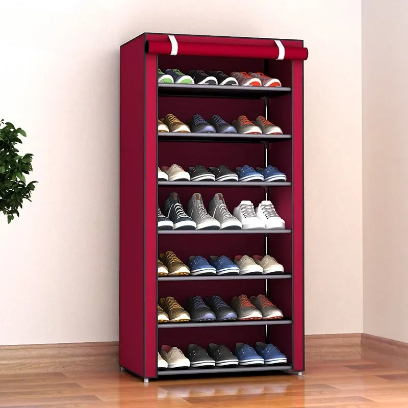 Multi-layer Shoe Rack Simple Assembly of Non-woven Corridor Entrance Bracket To Save Space Home Furniture Dustproof Shoe Rack