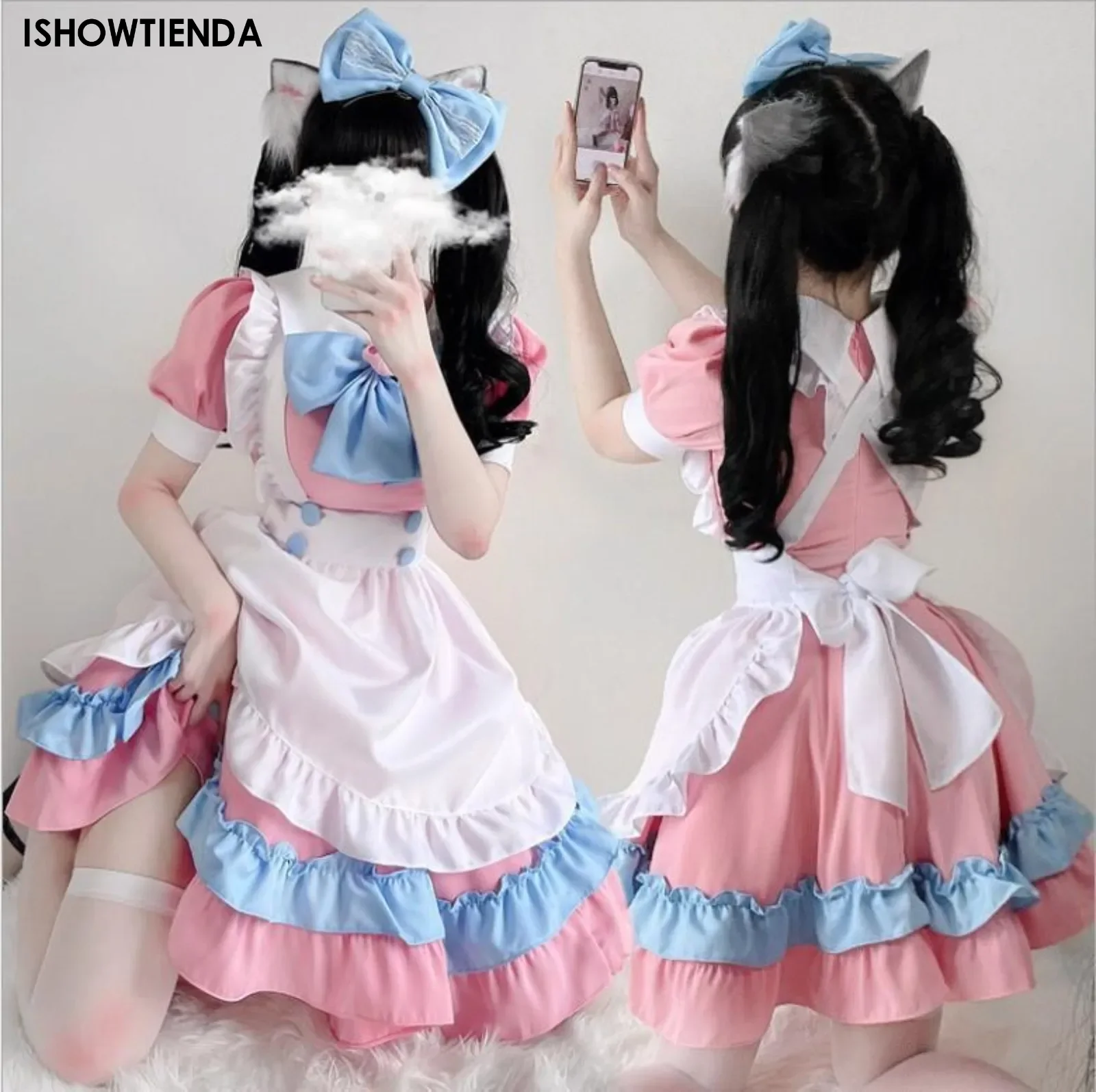 Dress Maid Dress Plus Size Skirt Cute Big Bow Girl Dress Cosplay Costumes Boys Clothing Party Suit Ladies Dress Maid Dress Vint