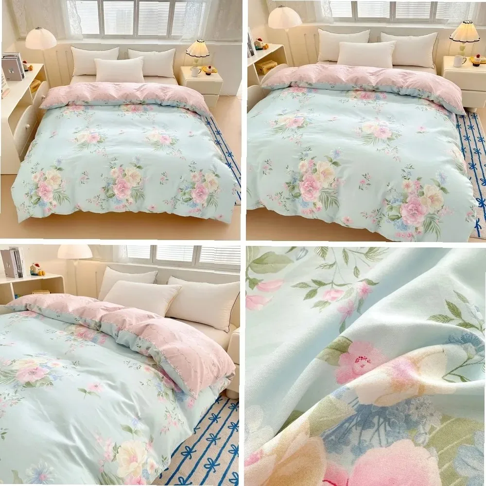 1pc100% Cotton Breathable Skin-friendly Printed Quilt Cover (pillowcase To Be Purchased Separately) Single Double King Size Bed