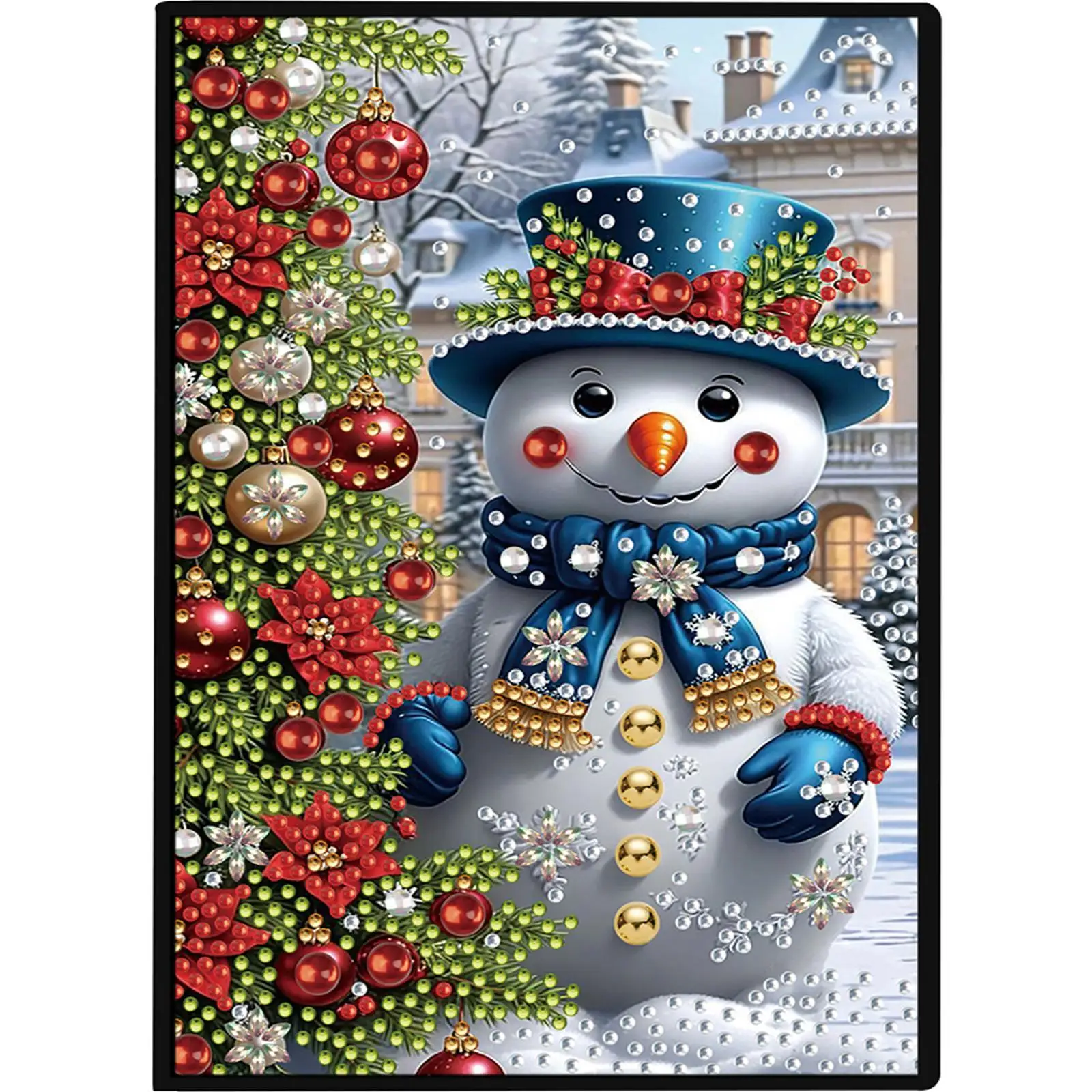 

50-стоночный блокнот A5 со снеговиком и алмазной живописью для взрослых, праздничный подарок на день рождения