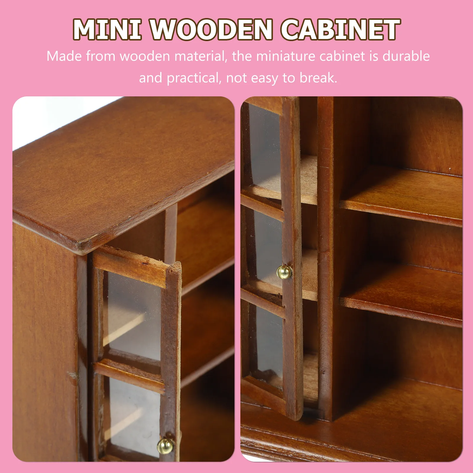 

Miniature Wooden Cabinet 1 12 Scale Mini House Furniture Prop Storage Cabinet Accessory Mini House Decor Bookcase Miniatures