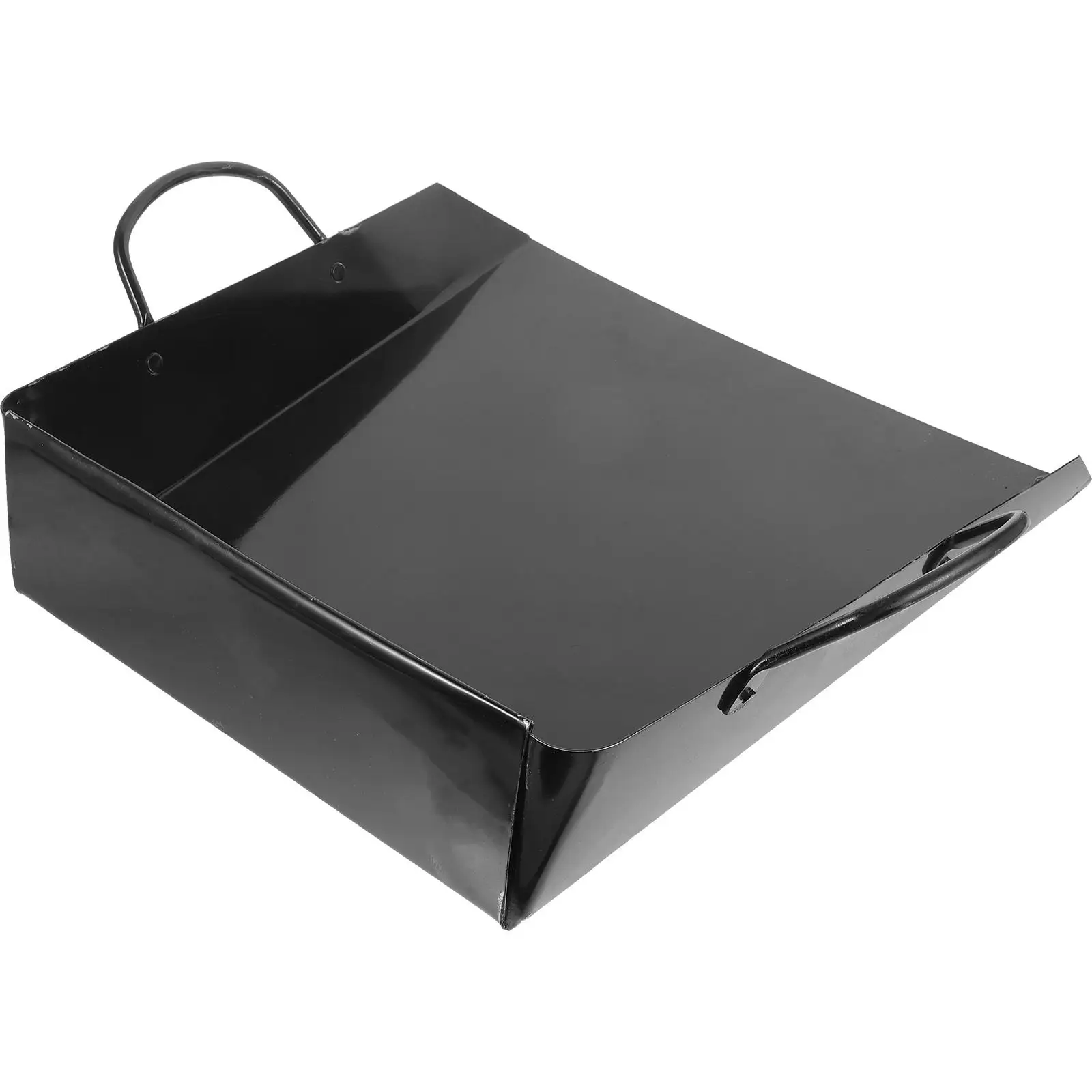 Handheld Storage Dustpan Large Capacity Metal Reinforced Garbage Container MultiUse DustPan Cleaning Trash Black Color