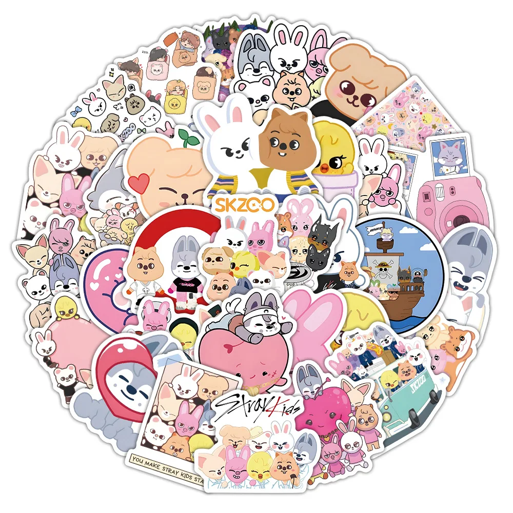 100 Stück Stray Kids Niedliche Skzoo Cartoon-Aufkleber Tier-Sammlung Aufkleber Graffiti-Dekorations-Sticker Spielzeug Weihnachtsgeschenk