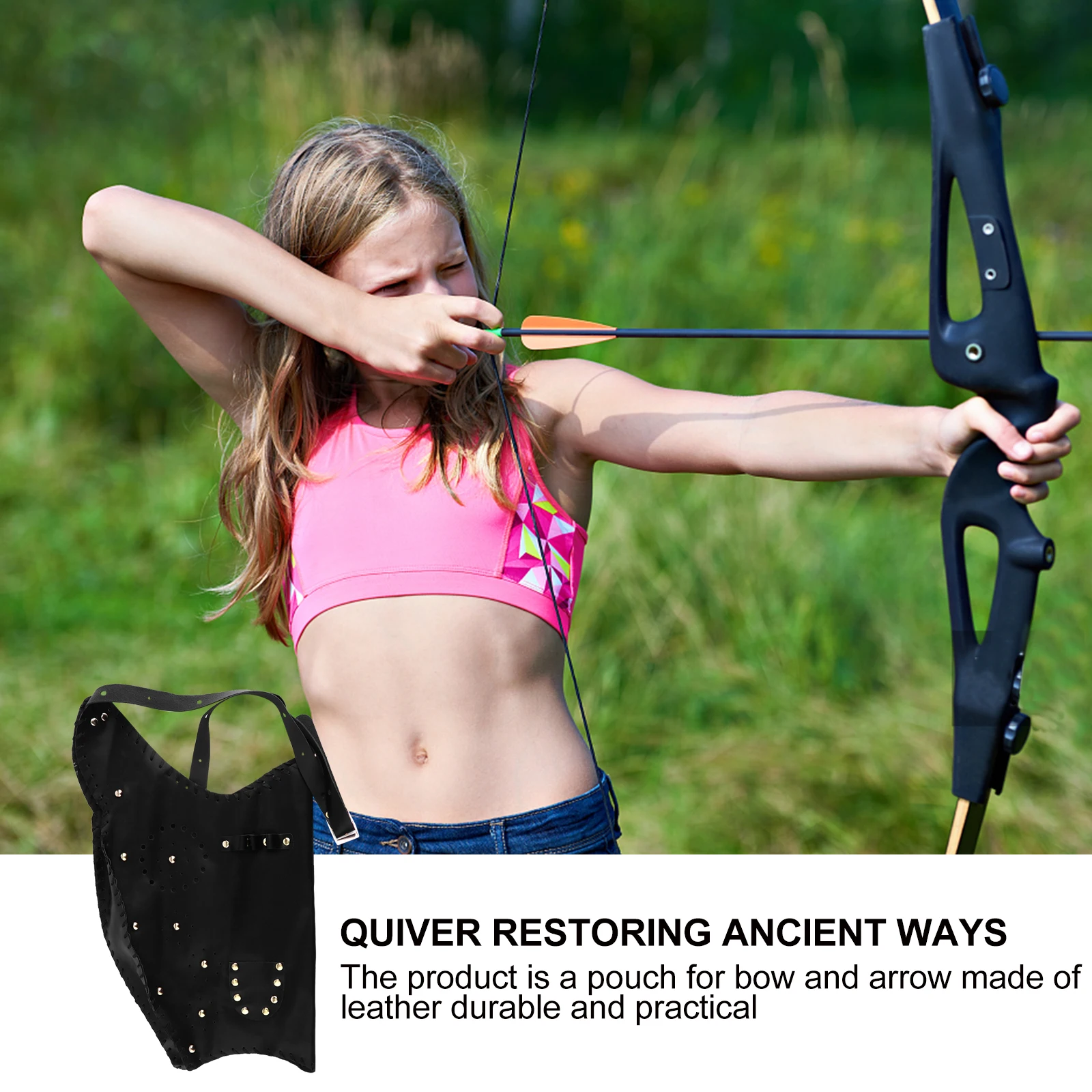 

1pc Pouch For Traditional Recurve Outdoor Arrow Bag With Precise Wiring Design Durable Holder For Hunting