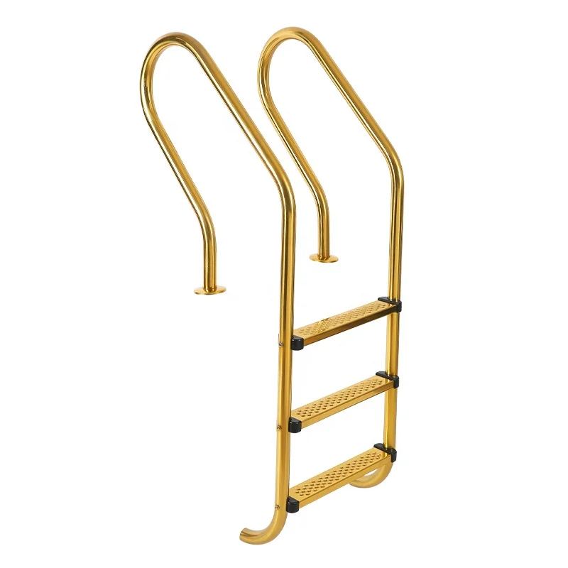 

Manufacturer Wholesales High-quality Swimming Pool Downwater Escalator Gold Stainless Steel Ladder Anti slip Climbing Ladder