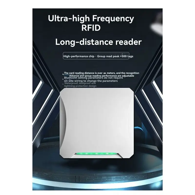 FULL-UHF RFID Reader 860-960Mhz 25M Long Range Anti-Collision Multi-Tag Reading 0- 33Bbm ISO18000-6C/ISO18000-6B Relay