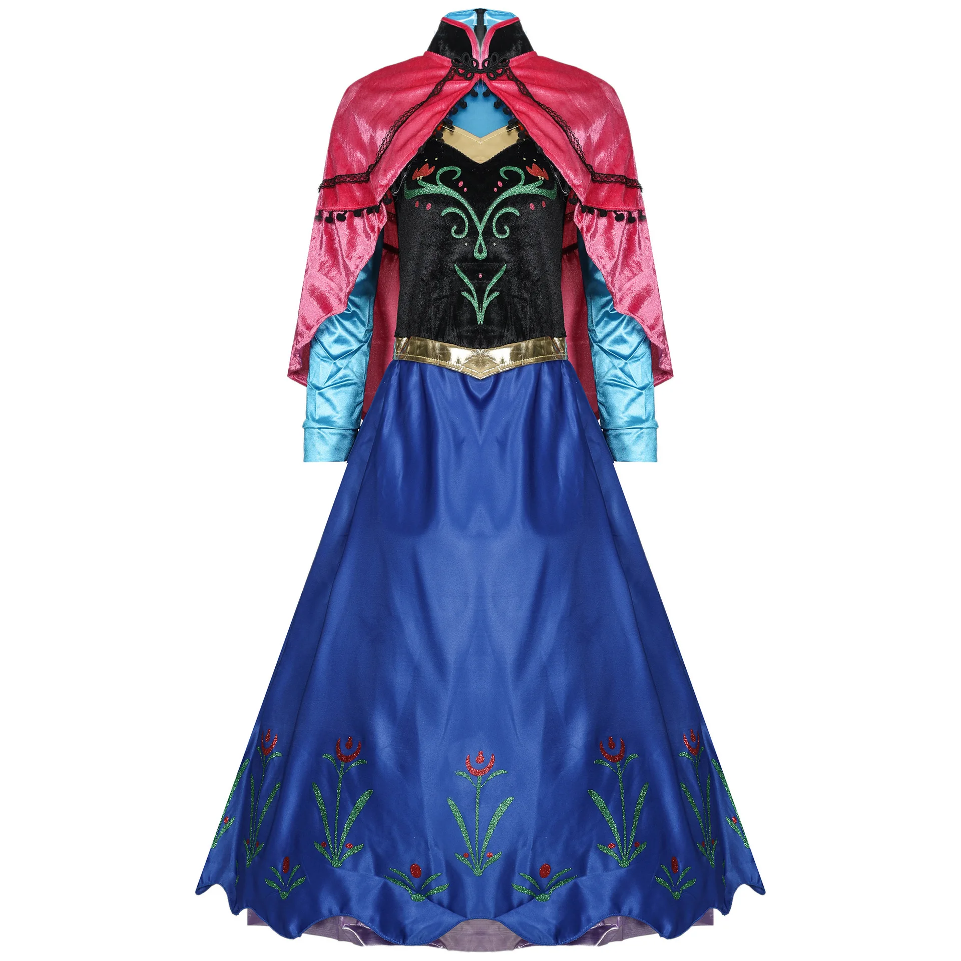 Costume Cosplay delle donne di vendita calde di Halloween Anime Ice and Snow Romance Princess Anna Role Playing Queen Performance Set