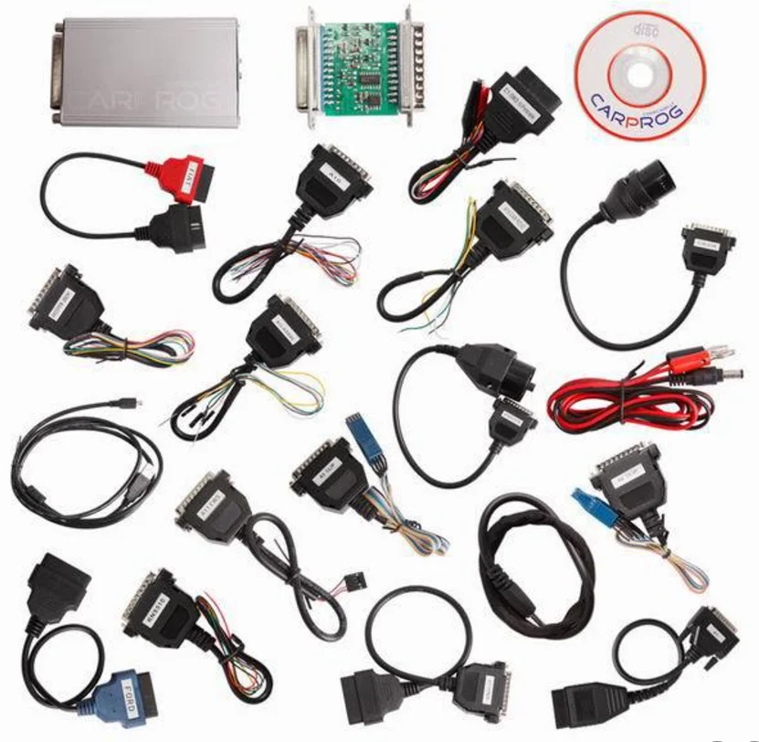 Carprog V13.77 전체 어댑터 SERG2000CAR000UA 에어백/라디오/IMMO Obd2 ECU 재설정 수리 2023 최신 상자/가방이 포함된 무료 Keygen