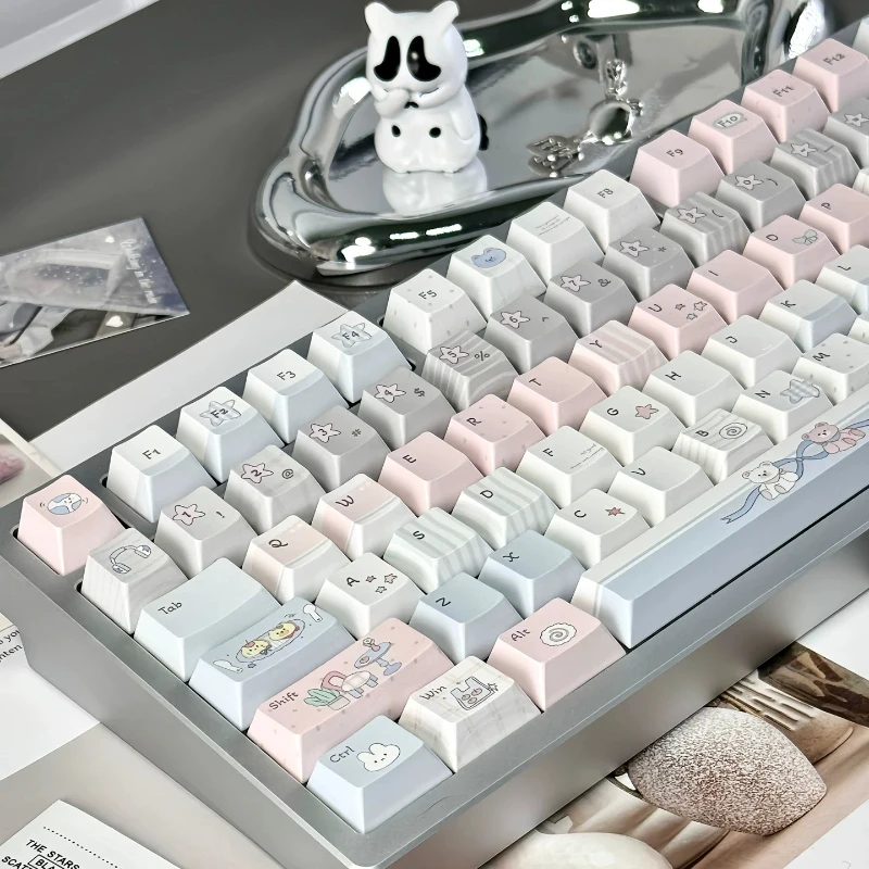 Summer Is Leisurely Theme Keycaps Set Cherry Profile PBT Sublimation Customization Keycaps for Mechanical Keyboard Accessories