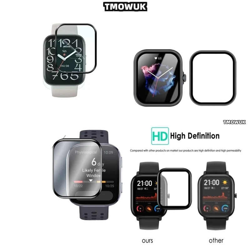 

Soft Flexible Protective Film With 3D Curved Full Cover For Amazfit BIP 3 5 6 U Pro Active Unity GTS 2E 2 3 4 MINI Screen