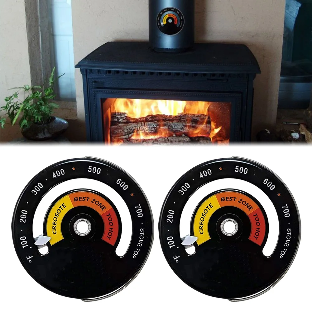 Chimney Thermometer Magnetic Thermometer Aluminum Alloy Body Strong Magnetic Backing Versatile Fuel Source Thermometer As Shown