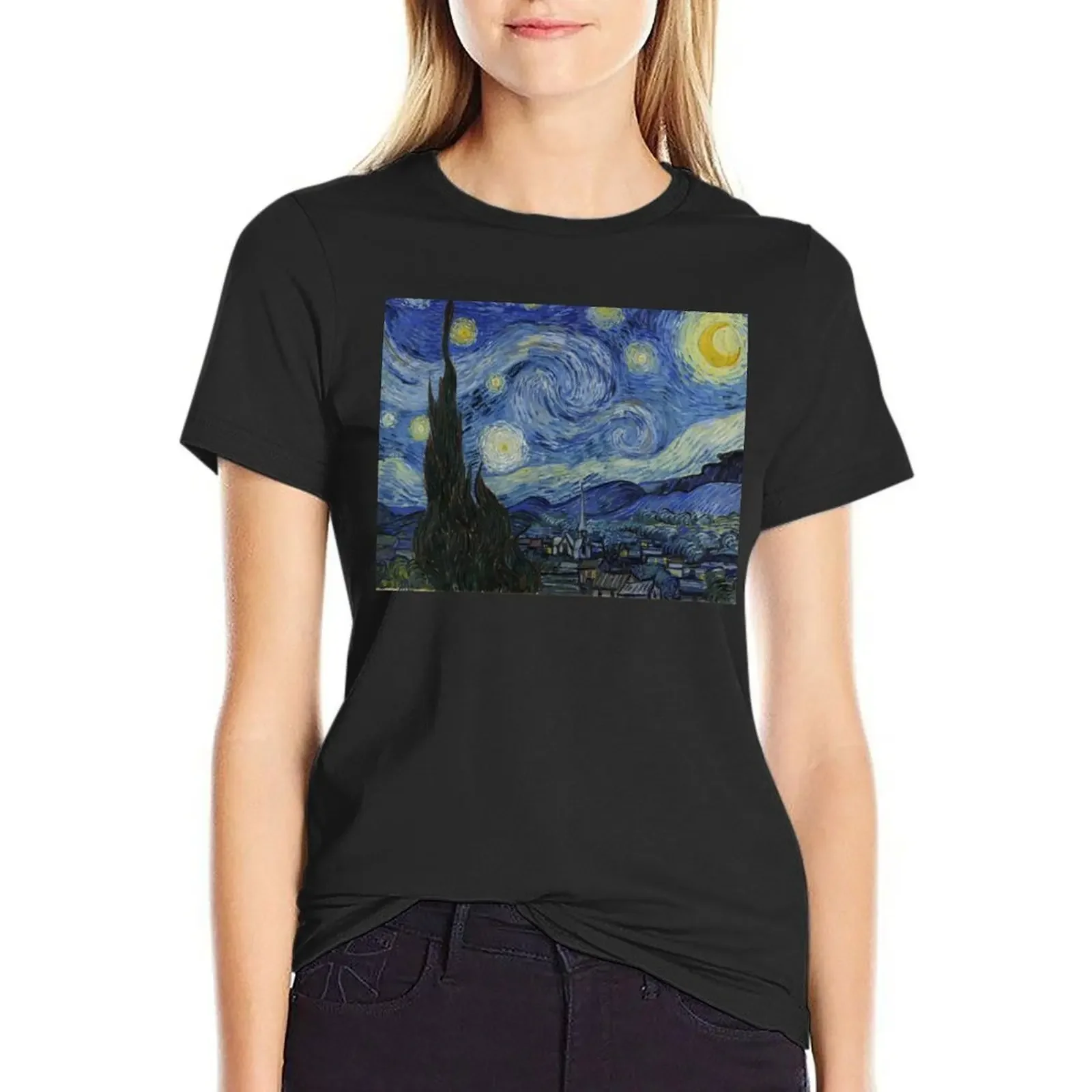 It's a Starry Night Every Night So Give it a Gogh! T-Shirt kawaii clothes cute tops fashion woman blouse 2024