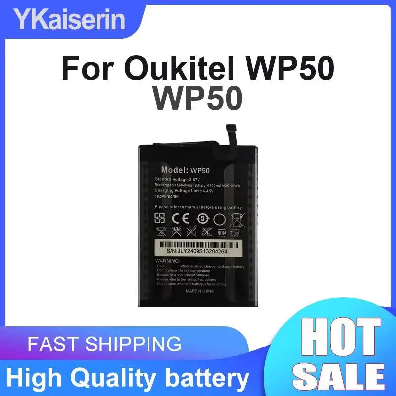 Prolonged Performance For Oukitel WP50 Mobile Phone Battery 6500mAh Safe And Reliable