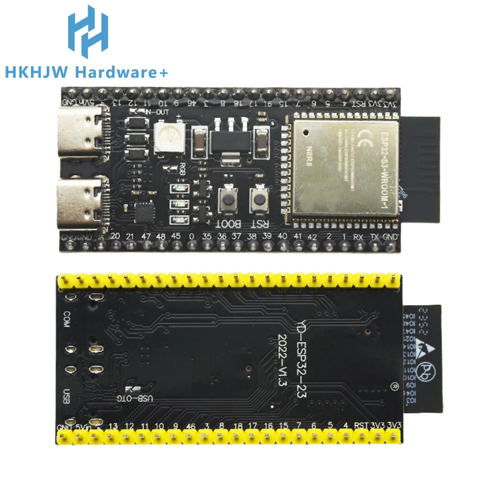 ESP32-S3 Placa de Desenvolvimento, Módulo WiFi para Arduino, ESP, IDF, ESP32-S3-WROOM-1, N8R2, N16R8, 44Pin, Tipo-C, 8M, PSRAM, ESP32, S3