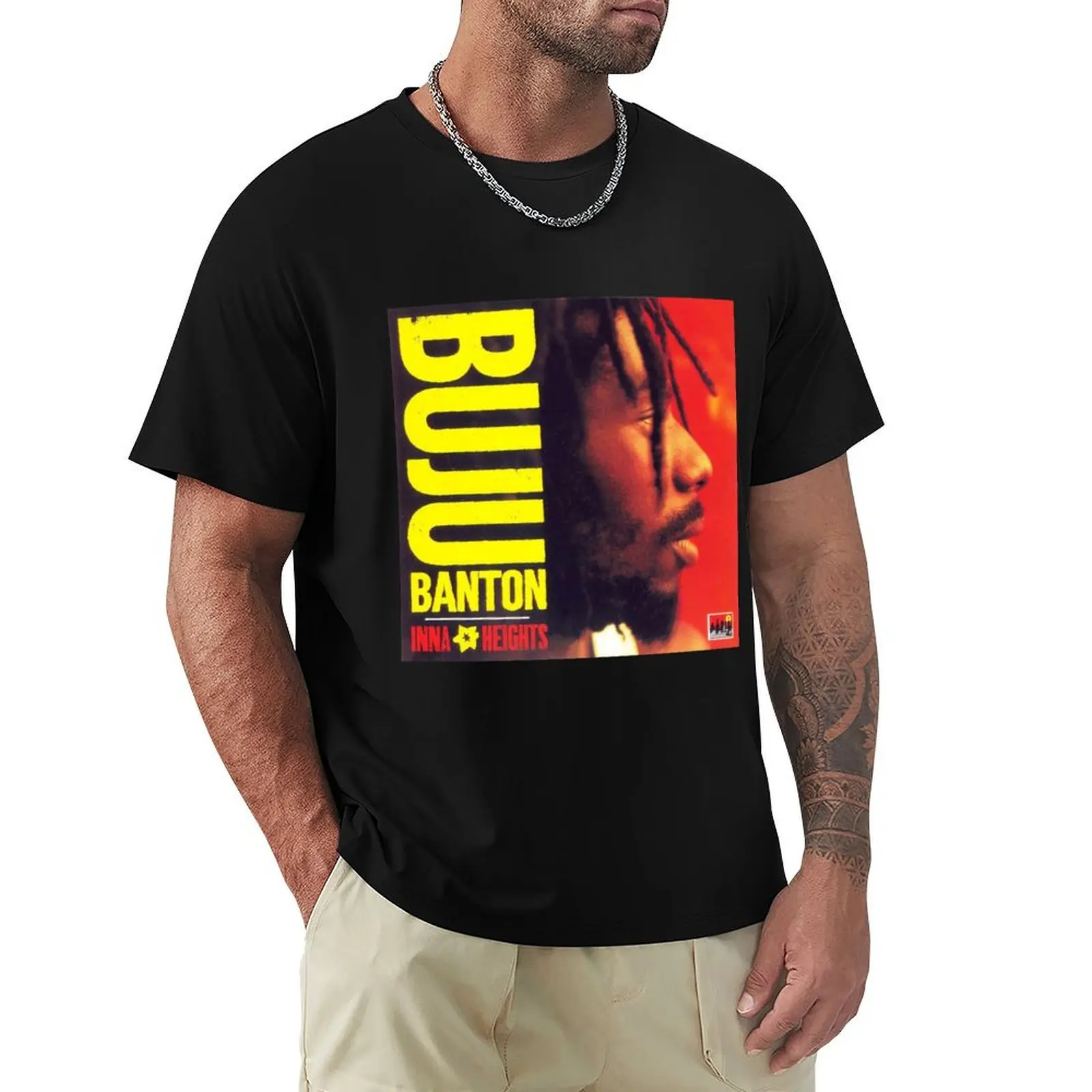 تي شيرت Buju Banton Inna Heights ملابس kawaii هدايا مضحكة لكرة السلة جرافيك تي شيرت ملابس جمالية تي شيرت رجالي قطني