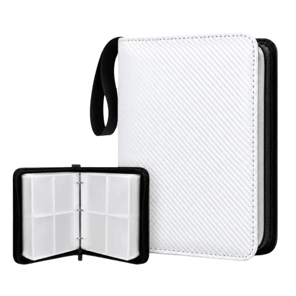 400 Pockets Card Binder Holder PU Leather Durable Mini Card Binder Carbon Fiber with 50 Sheets Photocard Holder Card Collection