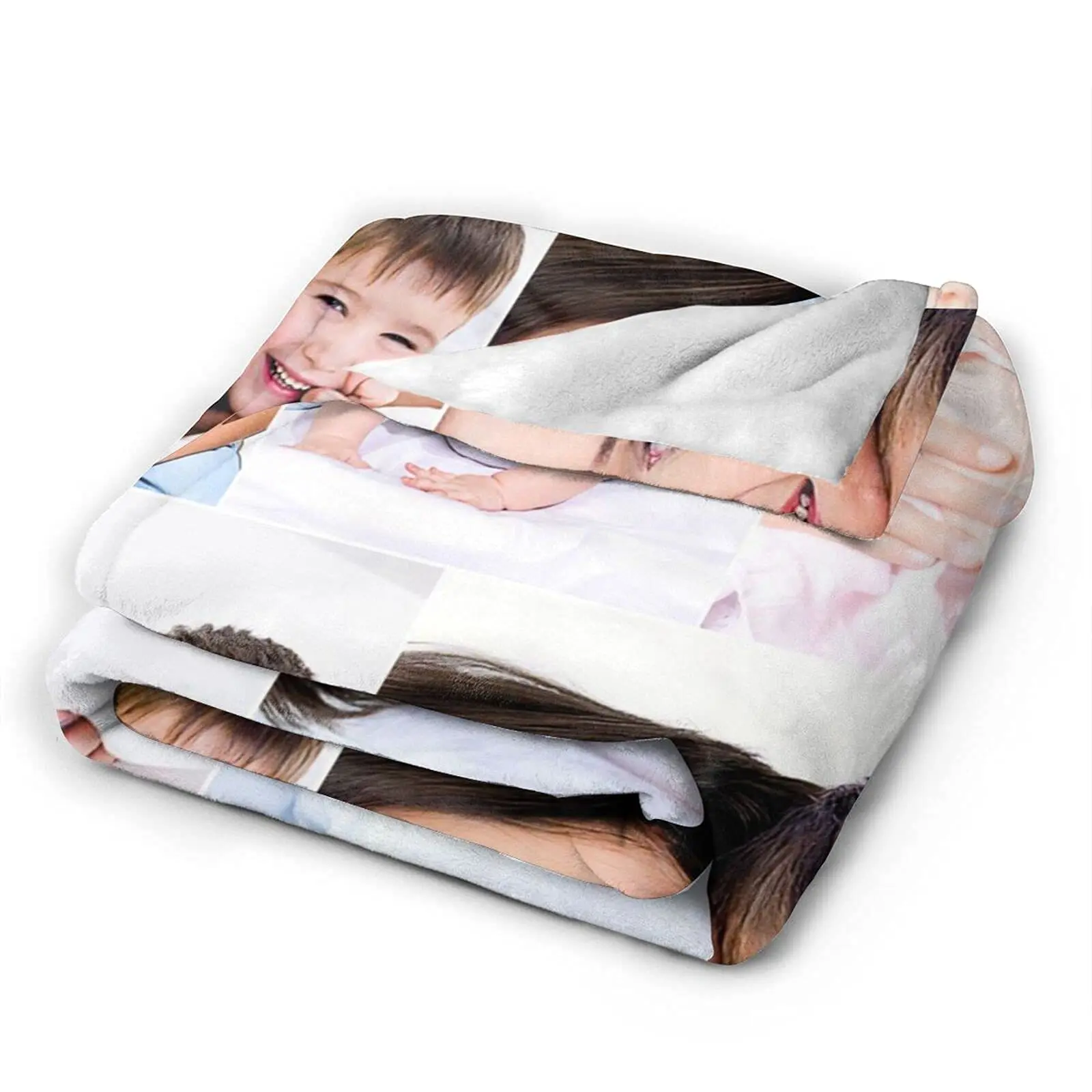 Custom Blanket with 5 Photos Customized Blanket Personalized Flannel Throw Blankets for Adult Kid Birthday