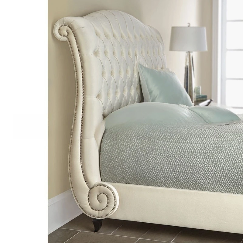 American fabric box double bed bedroom 1.8 meters buckle soft bag storage bed queen bed marriage