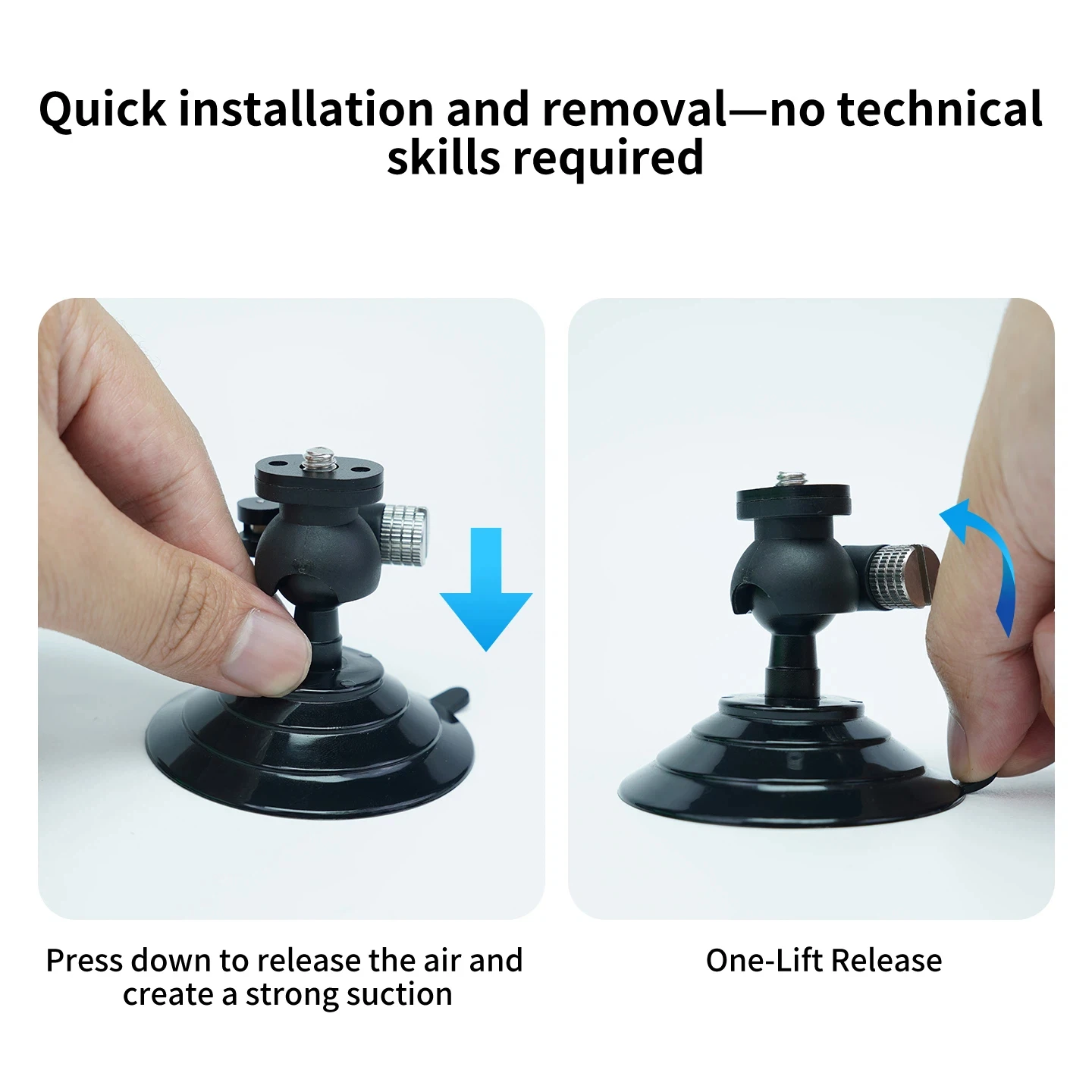 Vacuum Suction Cup Camera Bracket with 1/4 Screw 360° Adjustable Angle Ball Head for GOPRO13 DJI Action5 Pro Insta360 X4 Camera