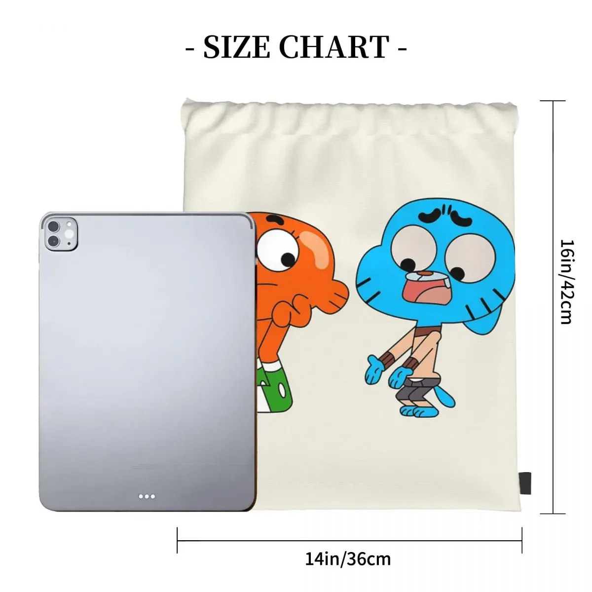 Gumball And Darwin, What The What Backpacks Drawstring Bags Drawstring Bundle Pocket Shoes Bag BookBag For Travel Students