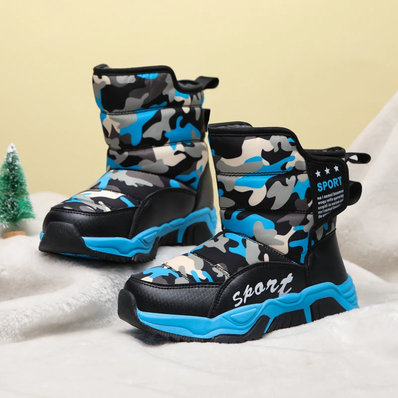 Boys Girls Snow Boots Winter Outdoor Waterproof Slip Resistant Cold Weather Shoes(Little Kid/Big Kid)