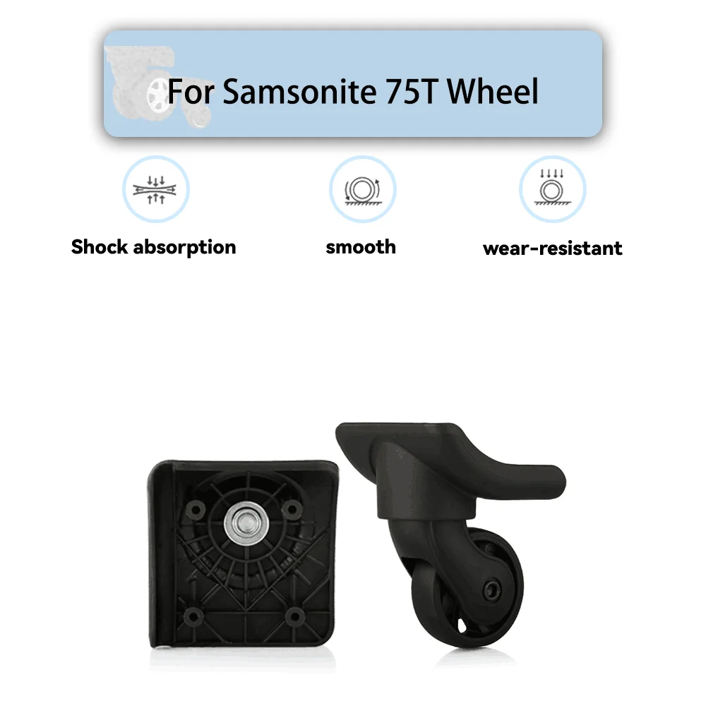 

For Samsonite 75T Universal Wheel Black Replacement Suitcase Rotating Silent Smooth Shock Absorbing Wheel Accessories Wheels