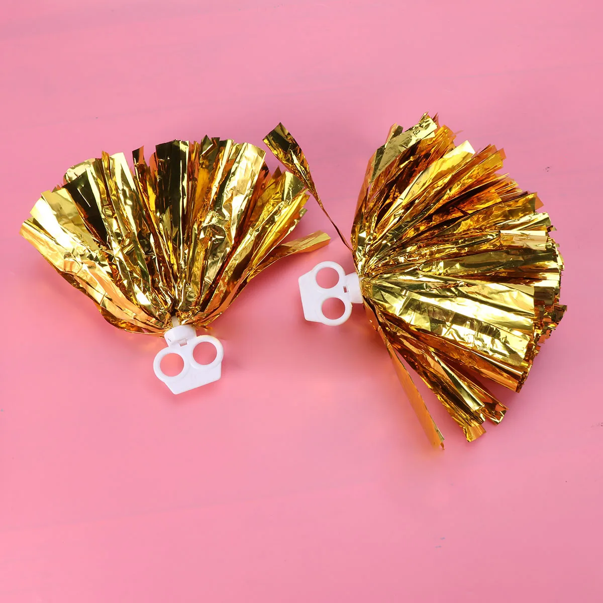 

2 шт., золотые пластиковые помпоны с кольцами, легкие прочные помпоны болельщика для детей старшеклассников, аплодисменты, спортивные мероприятия