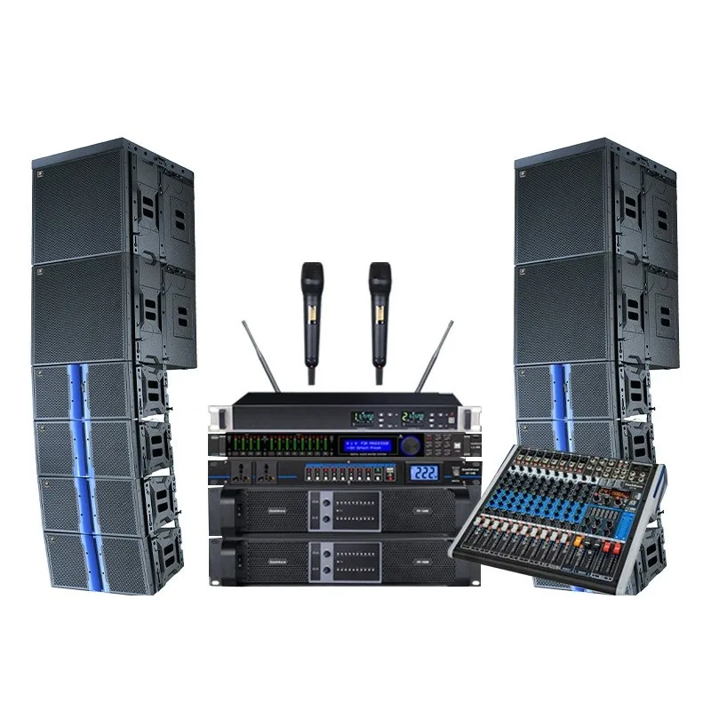 Outdoor waterproof speakers Double 10-inch linear array speakers Large stage performance audio Conference room