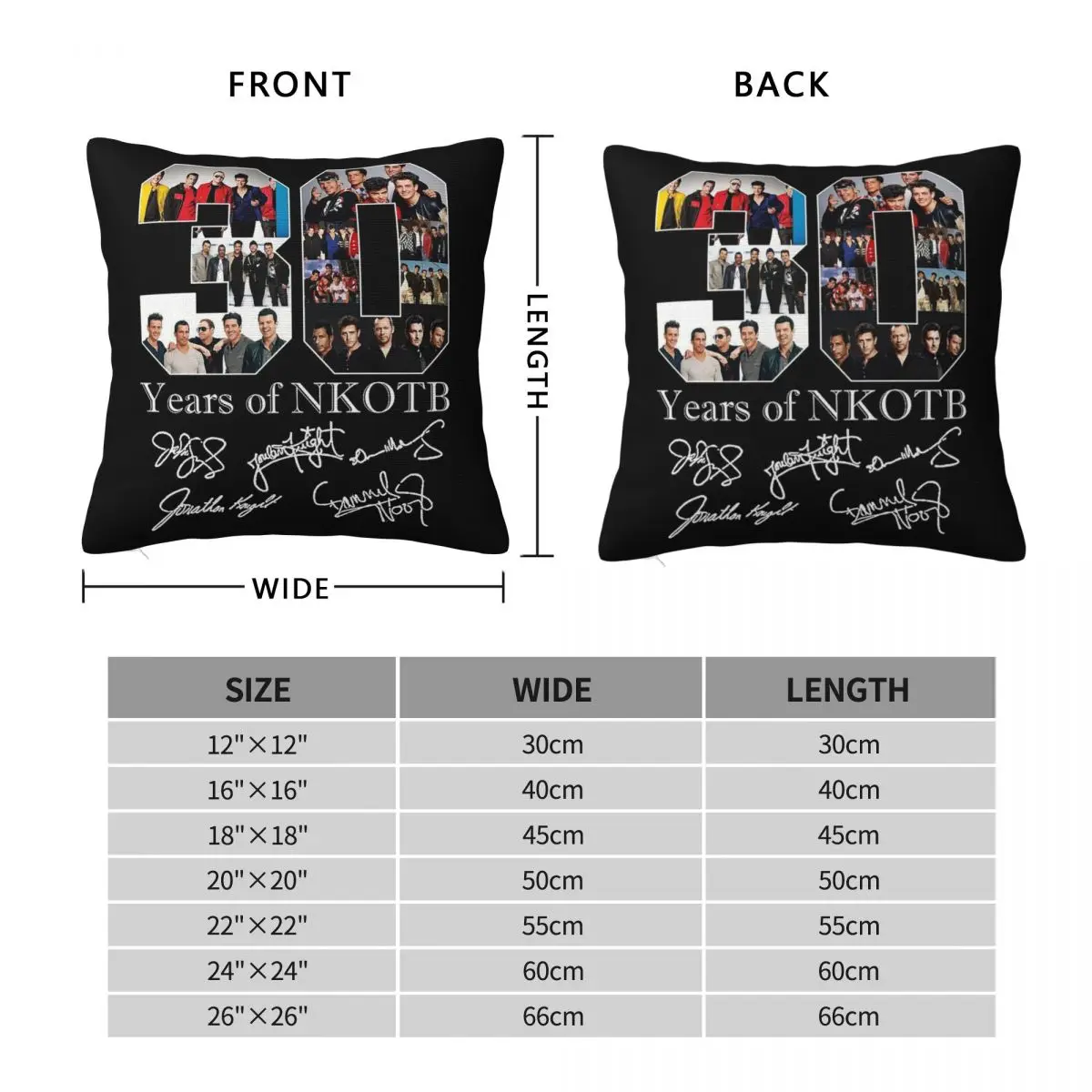 30 Years Of Nkotb Square Pillowcase Polyester Linen Velvet Creative Zip Decor Throw Pillow Case Room Cushion Cover 45x45