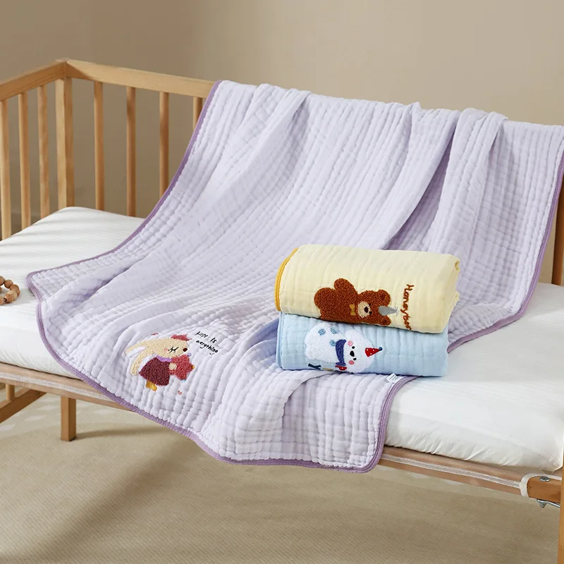 A-grade Cotton Baby Bath Towel Wrap, Six-layer Gauze Towel for Newborn Bathing, Highly Absorbent Blanket and Swaddling Cloth